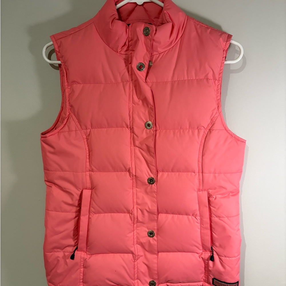 Vineyard Vines Coral Pink Puffer Vest